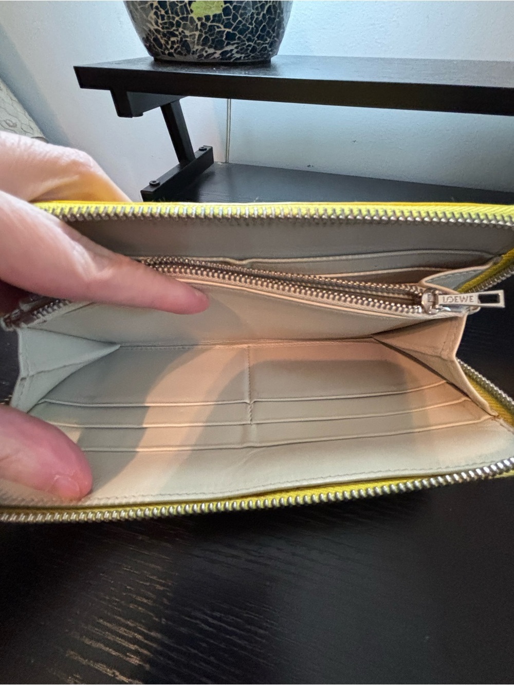 Authentic Loewe Repeat Anagram Zip Around Wallet Yellow Calfskin Excellent Cond - Picture 10 of 11